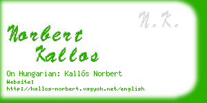 norbert kallos business card