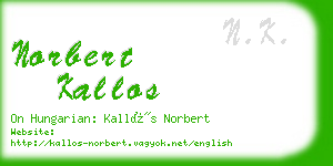 norbert kallos business card